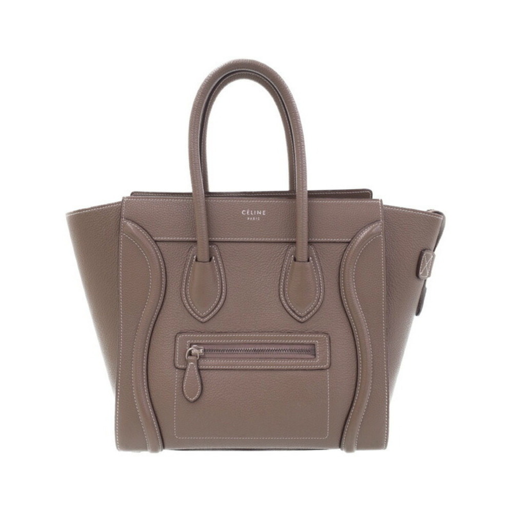 Celine Shopper Leather Tote Shoulder Handbag Calfskin - Picture 2 of 9